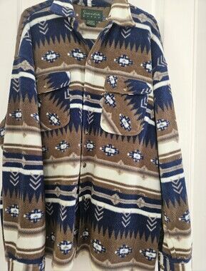 Scandia Outdoors Aztec Fleece Jacket - Brown/White/Navy